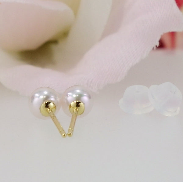 K18アコヤ真珠ピアス 4.0~4.5mm