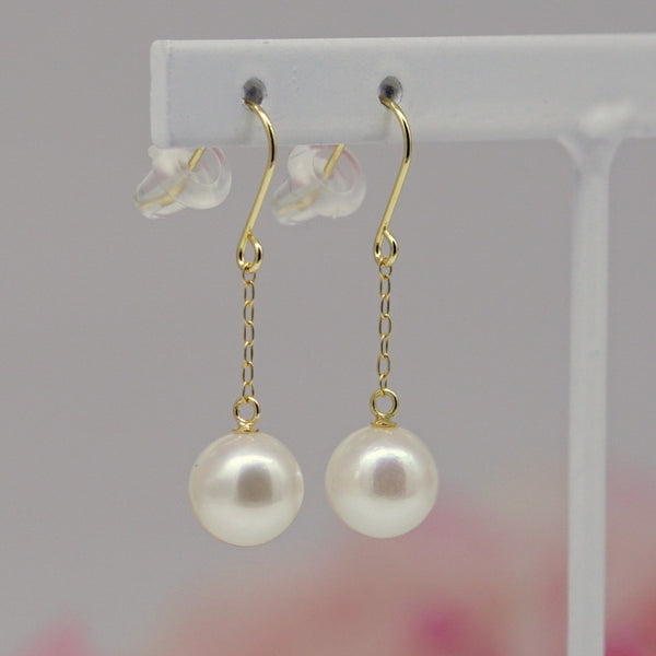 K18 アコヤ真珠ピアス6.5-7.0mm