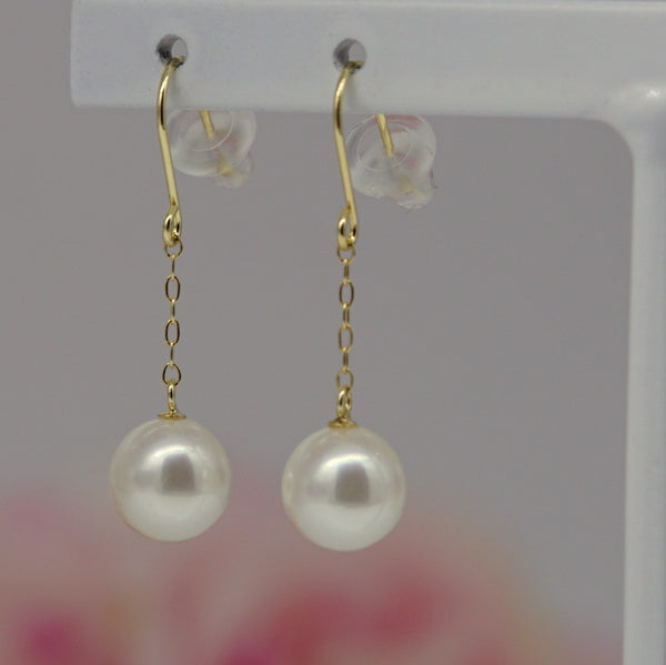K18 アコヤ真珠ピアス6.5-7.0mm