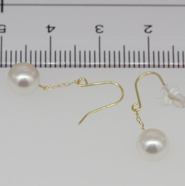 K18 アコヤ真珠ピアス6.5-7.0mm