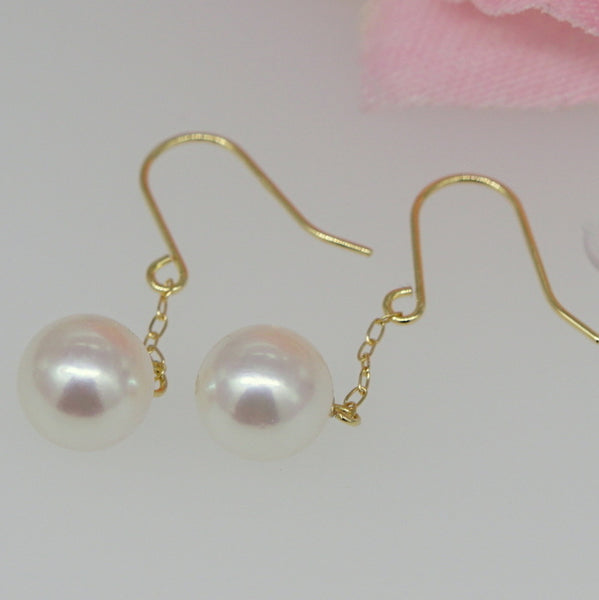K18 アコヤ真珠ピアス6.5-7.0mm