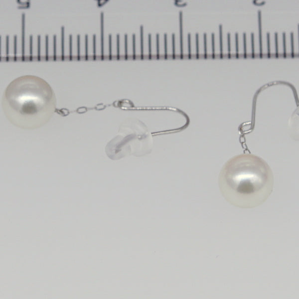 K18WG アコヤ真珠ピアス6.5-7.0mm