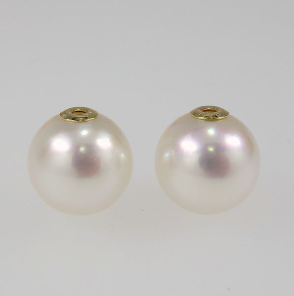 Ｋ18 アコヤ真珠 ピアス キャッチ 特選大珠 9.0-9.5ｍｍ