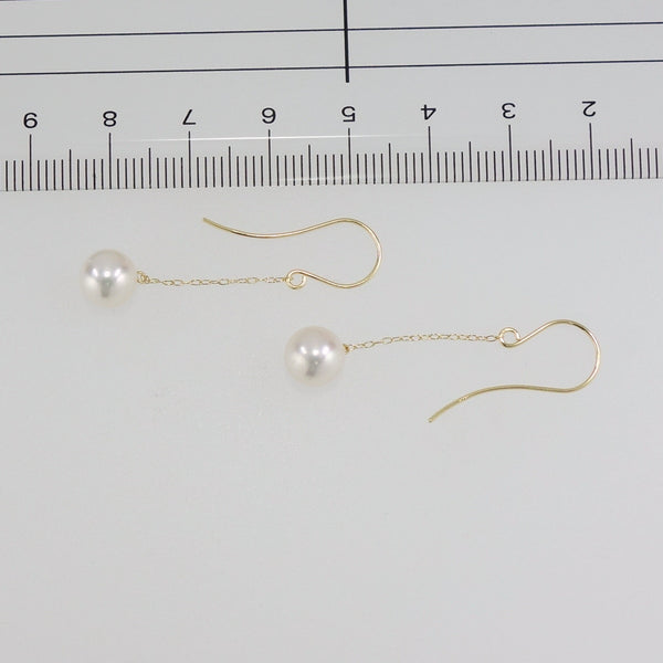 Ｋ18　アコヤ真珠 ピアス　7.0-7.5mm