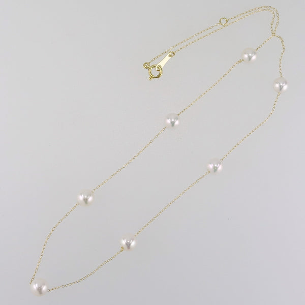 K18 アコヤ真珠 ステーション ネックレス 5.0-5.5mm