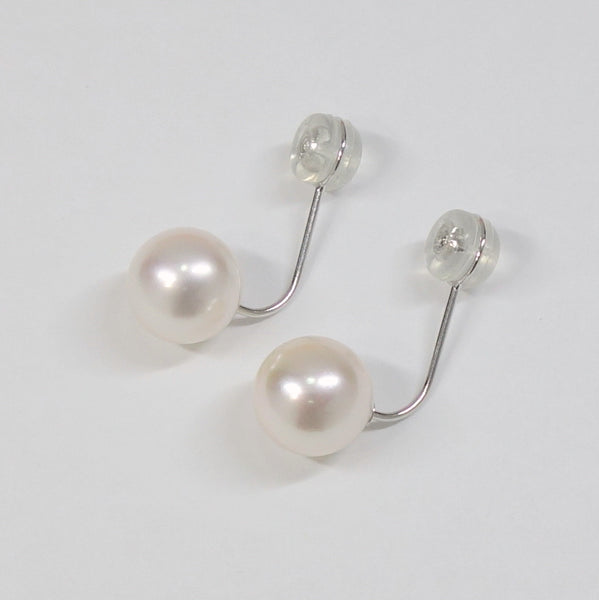 Ｋ18WG アコヤ真珠ピアス キャッチ 8.0～8.5ｍｍ