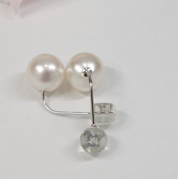 Ｋ18WG アコヤ真珠ピアス キャッチ 8.0～8.5ｍｍ