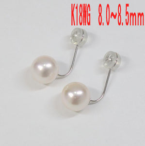 Ｋ18WG アコヤ真珠ピアス キャッチ 8.0～8.5ｍｍ