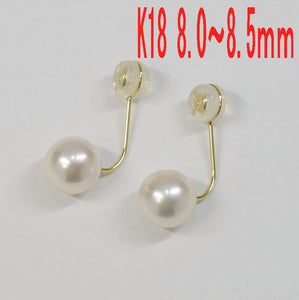 Ｋ18 アコヤ真珠ピアス キャッチ 8.0～8.5ｍｍ
